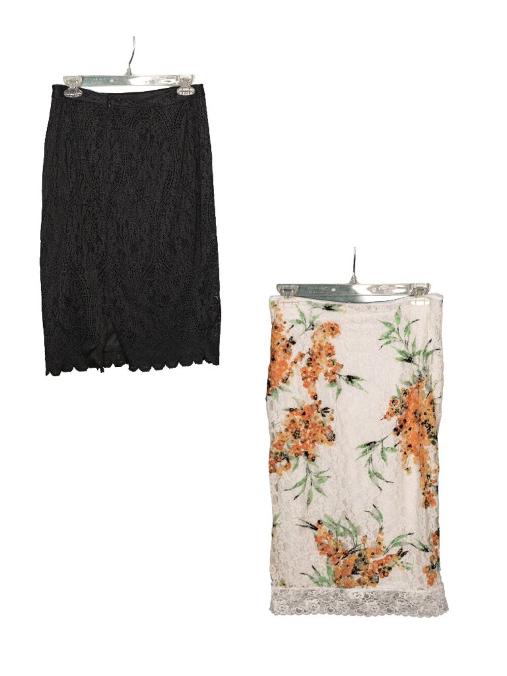 Set of 2 Eva Mendes Stretch Lace Knit Pencil Skirts - Size 6 and Medium